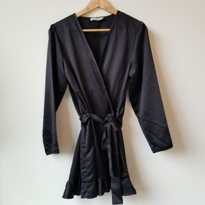 Black silk robe